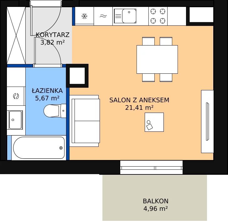 Zalety mieszkania 31.37 m², IV/74