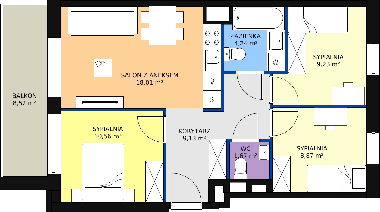 Zalety mieszkania 63.85 m², IV/95
