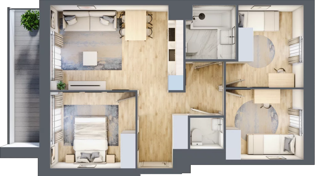 4 pokoje, mieszkanie 63,85 m², piętro 4, oferta nr IV/95, Neo Nova Ochota 4, Warszawa, Włochy, Raków, ul. Wojciecha Opackiego
