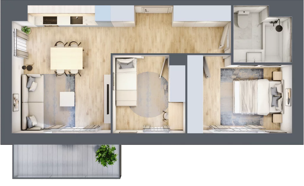 3 pokoje, mieszkanie 51,51 m², piętro 4, oferta nr IV/101, Neo Nova Ochota 4, Warszawa, Włochy, Raków, ul. Wojciecha Opackiego