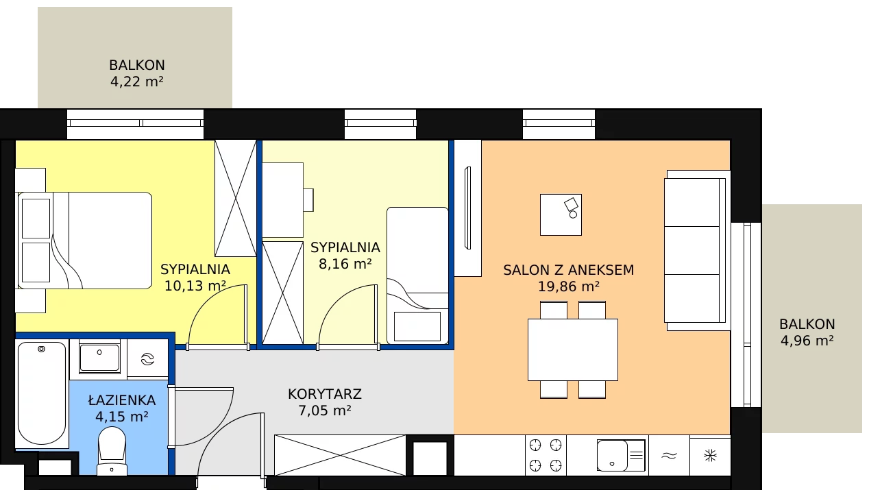 Zalety mieszkania 50.59 m², IV/105