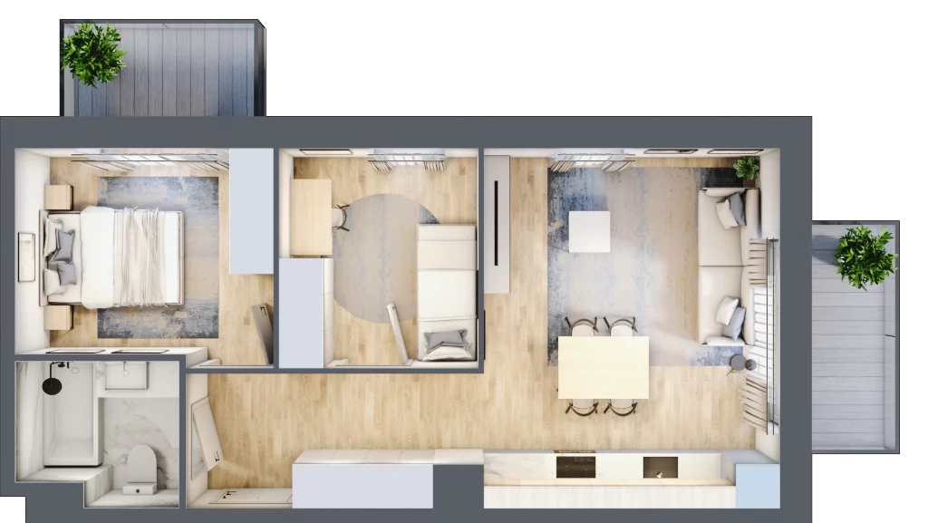 3 pokoje, mieszkanie 50,59 m², piętro 5, oferta nr IV/105, Neo Nova Ochota 4, Warszawa, Włochy, Raków, ul. Wojciecha Opackiego