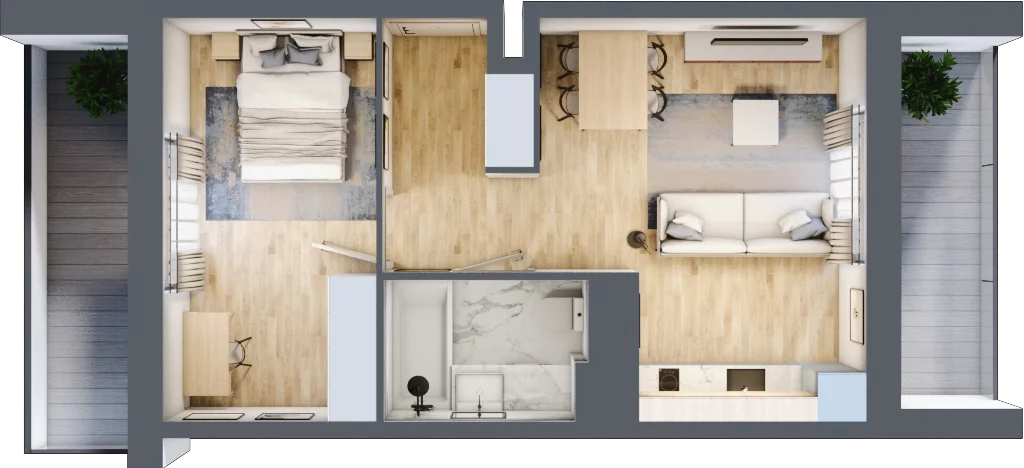 2 pokoje, mieszkanie 41,93 m², piętro 5, oferta nr IV/37, Neo Nova Ochota 4, Warszawa, Włochy, Raków, ul. Wojciecha Opackiego