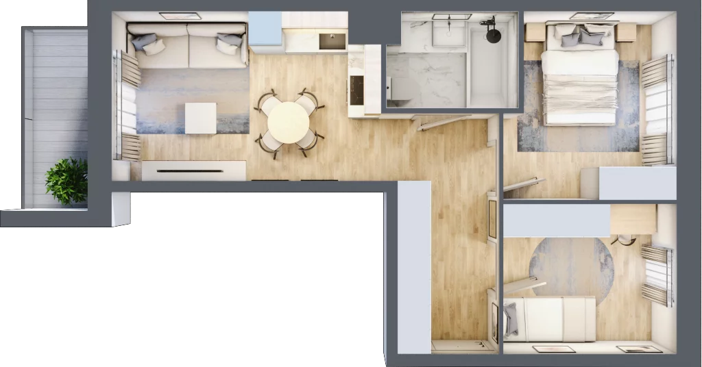 3 pokoje, mieszkanie 46,68 m², piętro 2, oferta nr IV/47, Neo Nova Ochota 4, Warszawa, Włochy, Raków, ul. Wojciecha Opackiego
