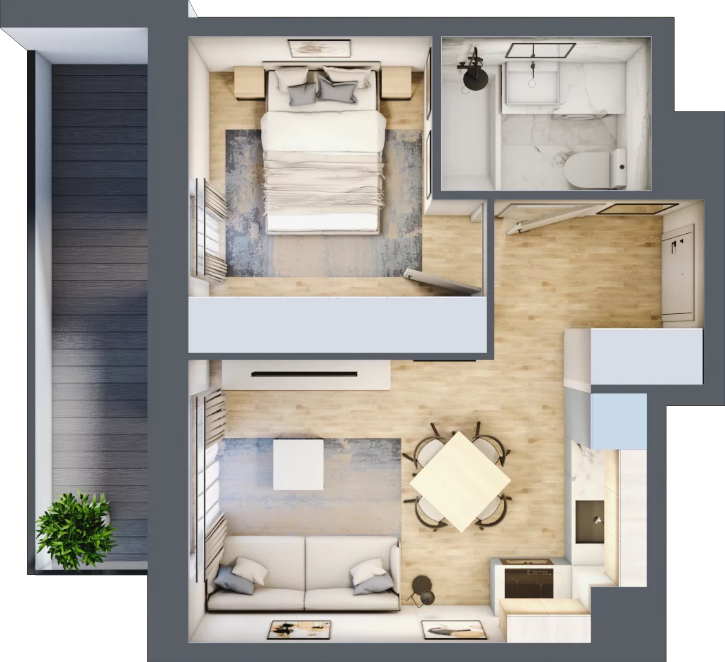 2 pokoje, mieszkanie 32,90 m², piętro 5, oferta nr IV/57, Neo Nova Ochota 4, Warszawa, Włochy, Raków, ul. Wojciecha Opackiego