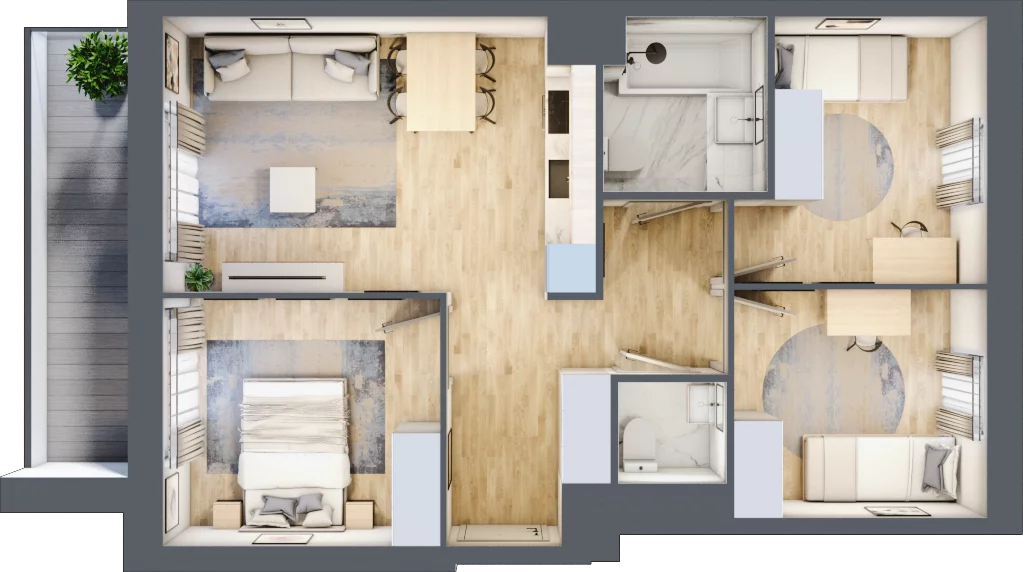 4 pokoje, mieszkanie 63,85 m², piętro 1, oferta nr IV/68, Neo Nova Ochota 4, Warszawa, Włochy, Raków, ul. Wojciecha Opackiego