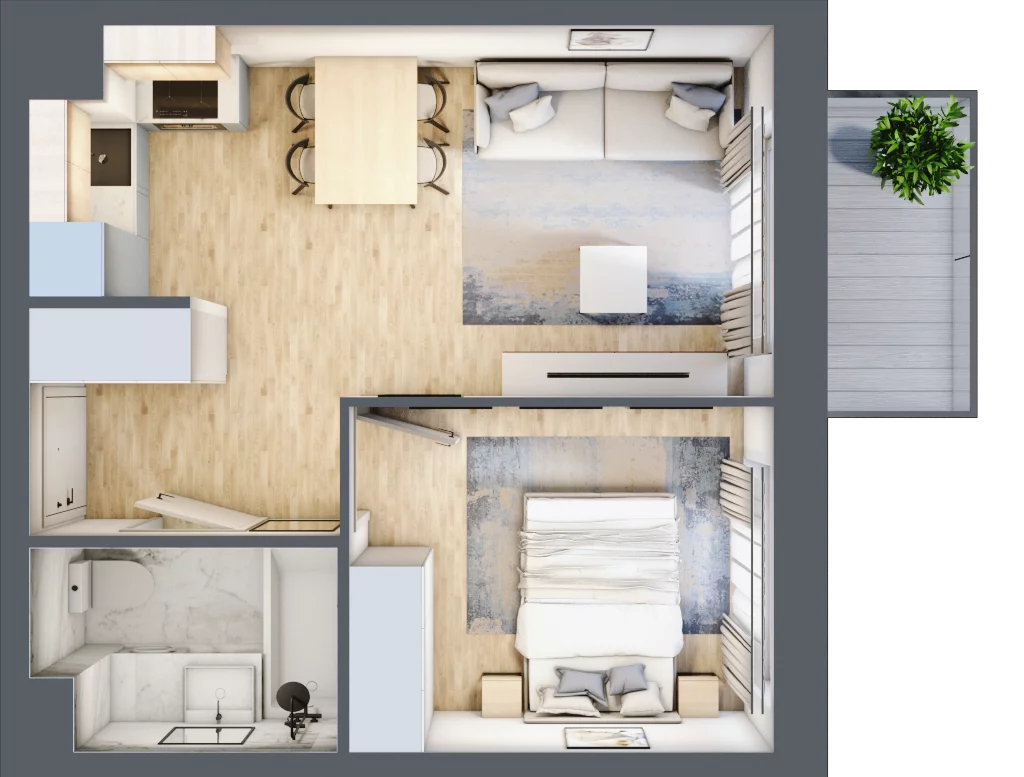 2 pokoje, mieszkanie 34,71 m², piętro 3, oferta nr IV/88, Neo Nova Ochota 4, Warszawa, Włochy, Raków, ul. Wojciecha Opackiego