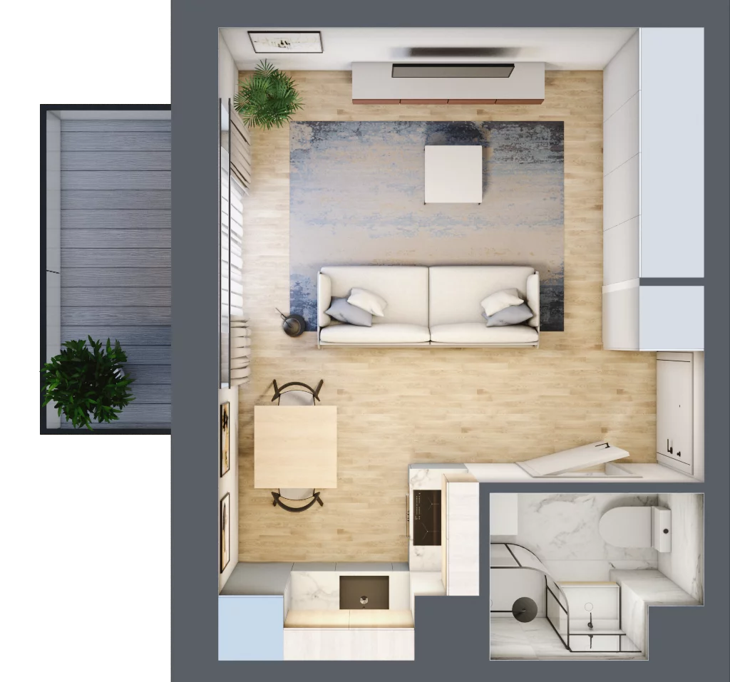 1 pokój, mieszkanie 25,71 m², piętro 4, oferta nr IV/103, Neo Nova Ochota 4, Warszawa, Włochy, Raków, ul. Wojciecha Opackiego