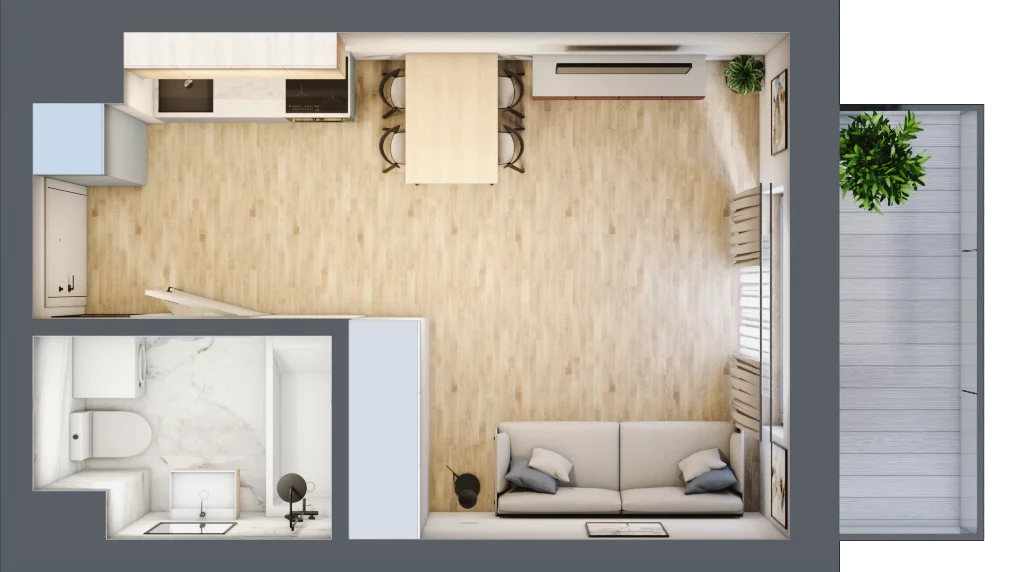 1 pokój, mieszkanie 26,76 m², piętro 1, oferta nr VI/124, Metro Art 6, Warszawa, Praga Południe, Kamionek, ul. Żupnicza