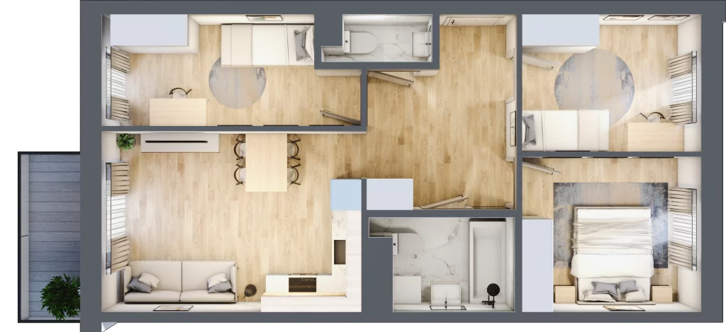 4 pokoje, mieszkanie 66,44 m², piętro 2, oferta nr VI/44, Metro Art 6, Warszawa, Praga Południe, Kamionek, ul. Żupnicza