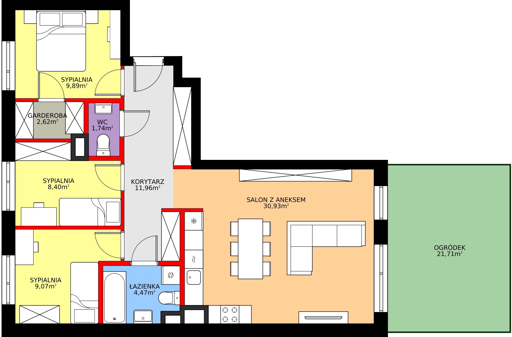 Zalety mieszkania 82.52 m², VI/6