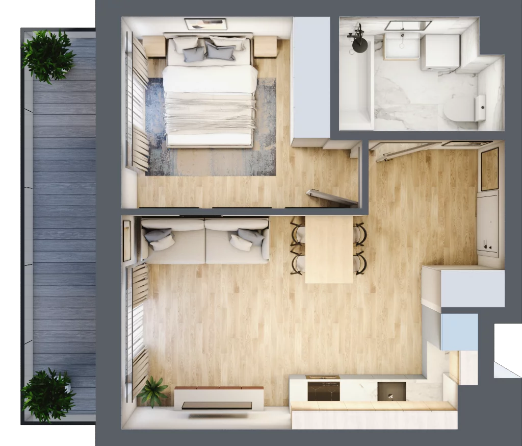 2 pokoje, mieszkanie 40,63 m², piętro 3, oferta nr VI/102, Metro Art 6, Warszawa, Praga Południe, Kamionek, ul. Żupnicza