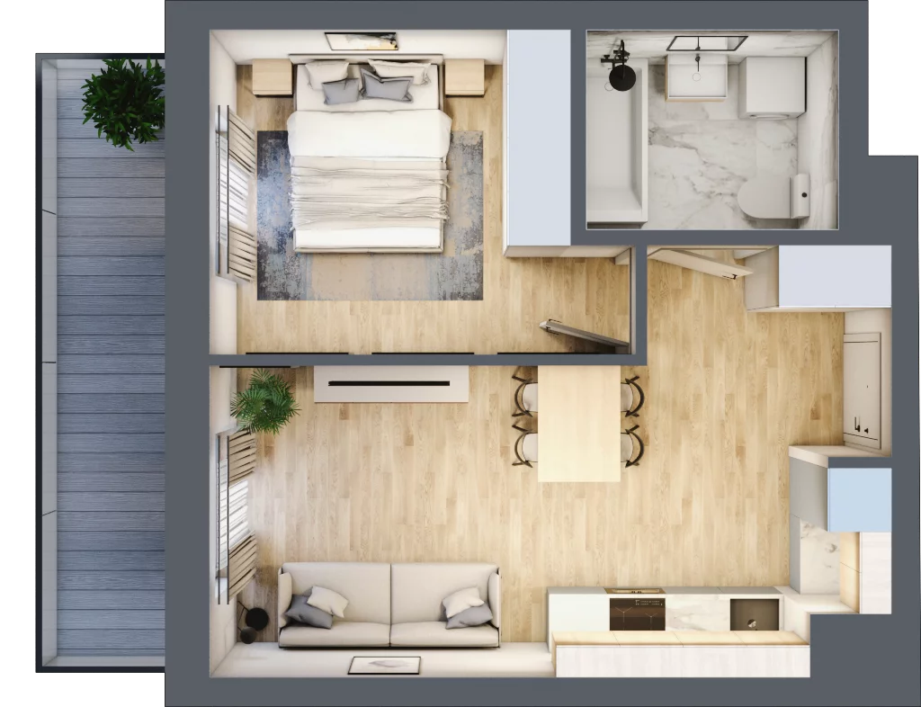 2 pokoje, mieszkanie 38,02 m², piętro 4, oferta nr VI/80, Metro Art 6, Warszawa, Praga Południe, Kamionek, ul. Żupnicza