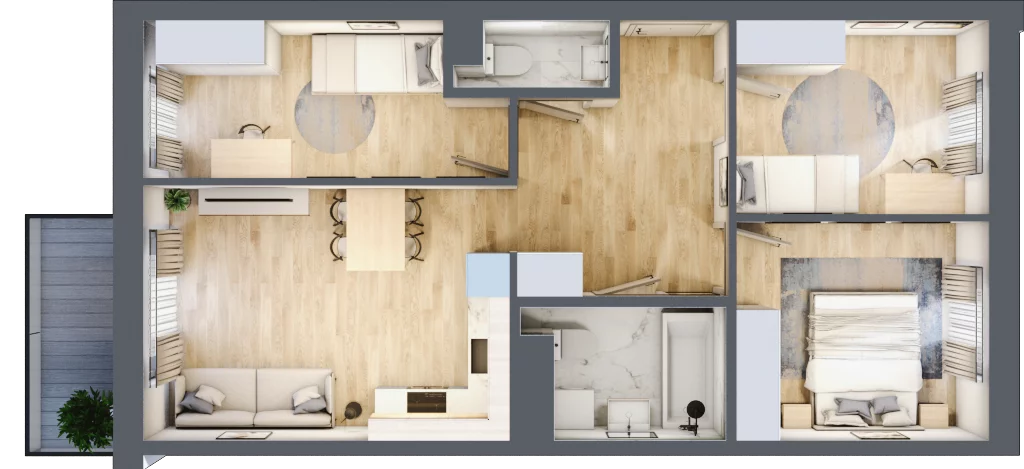 4 pokoje, mieszkanie 66,44 m², piętro 3, oferta nr VI/48, Metro Art 6, Warszawa, Praga Południe, Kamionek, ul. Żupnicza