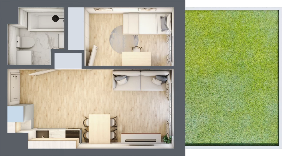 2 pokoje, mieszkanie 32,60 m², parter, oferta nr VI/3, Metro Art 6, Warszawa, Praga Południe, Kamionek, ul. Żupnicza
