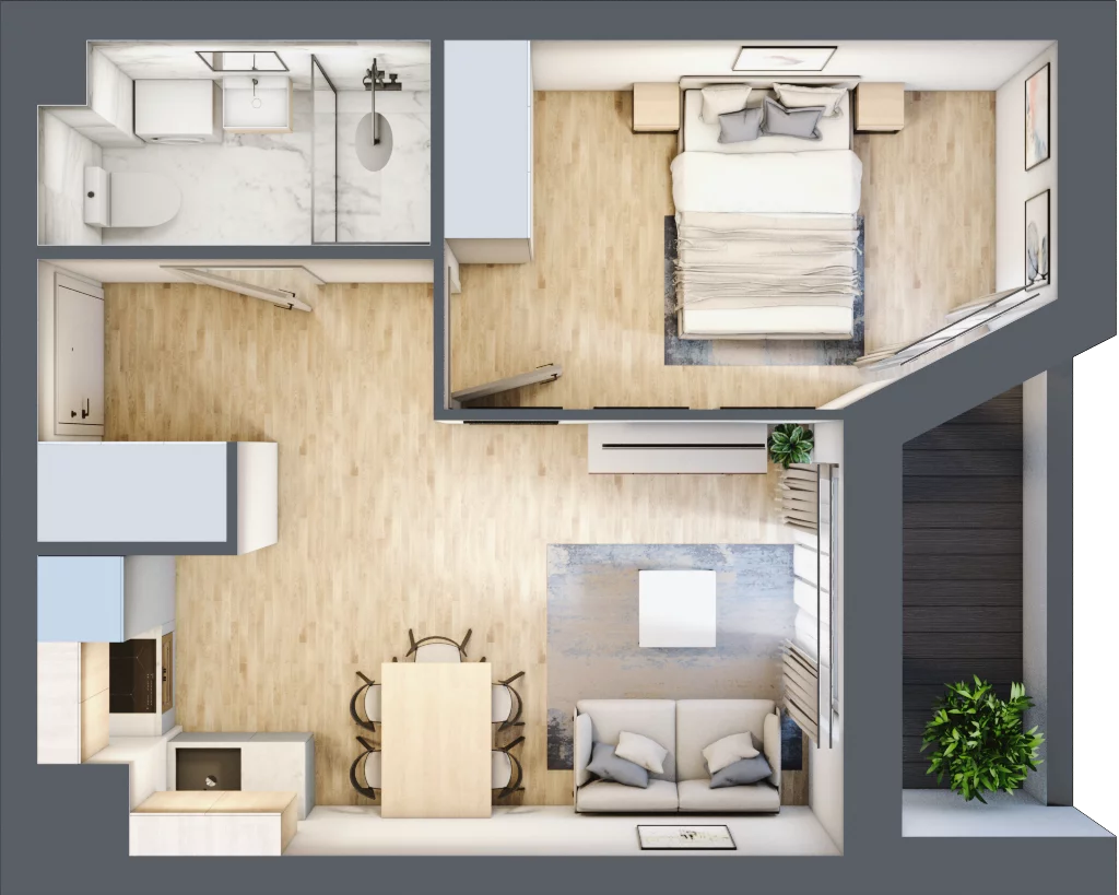 2 pokoje, mieszkanie 35,05 m², piętro 5, oferta nr V/66, Miasteczko Nova Sfera 5, Warszawa, Białołęka, Żerań, ul. Marywilska 5