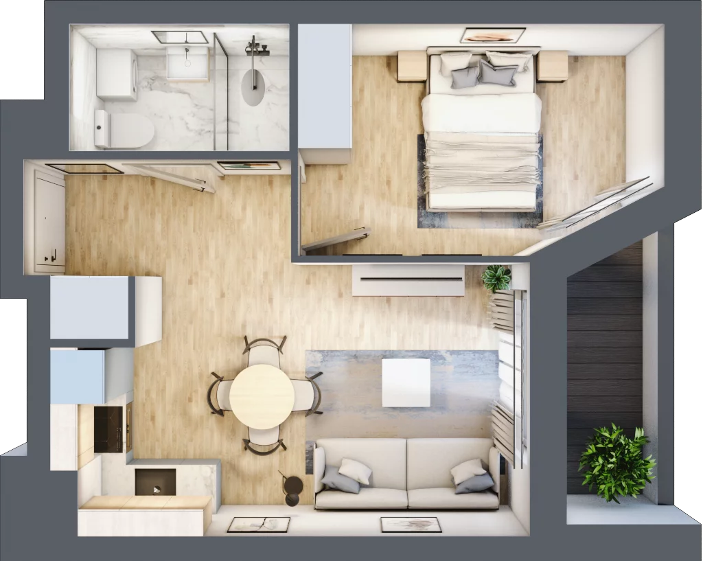 2 pokoje, mieszkanie 33,74 m², piętro 5, oferta nr V/65, Miasteczko Nova Sfera 5, Warszawa, Białołęka, Żerań, ul. Marywilska 5