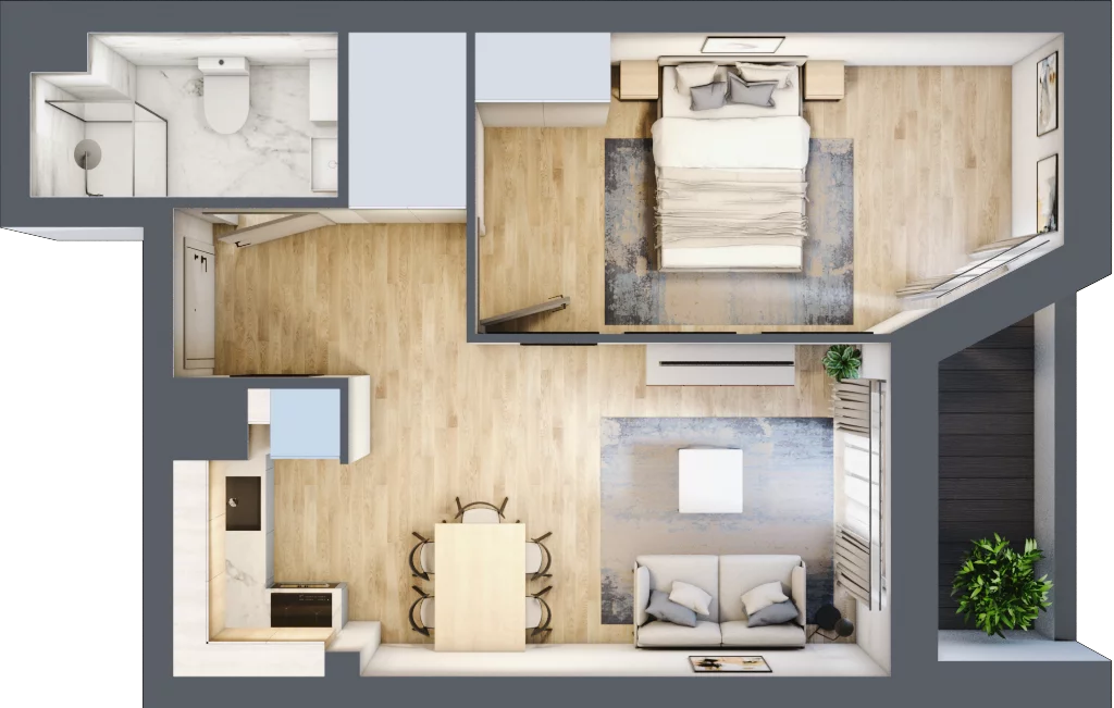 2 pokoje, mieszkanie 38,92 m², piętro 4, oferta nr V/127, Miasteczko Nova Sfera 5, Warszawa, Białołęka, Żerań, ul. Marywilska 5