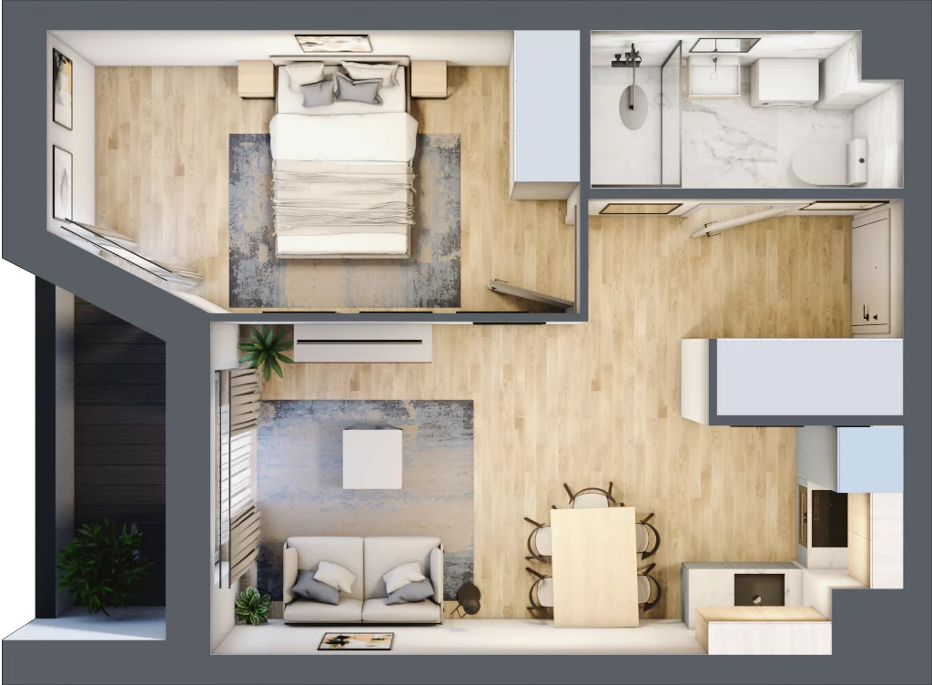 2 pokoje, mieszkanie 39,07 m², piętro 6, oferta nr V/84, Miasteczko Nova Sfera 5, Warszawa, Białołęka, Żerań, ul. Marywilska 5