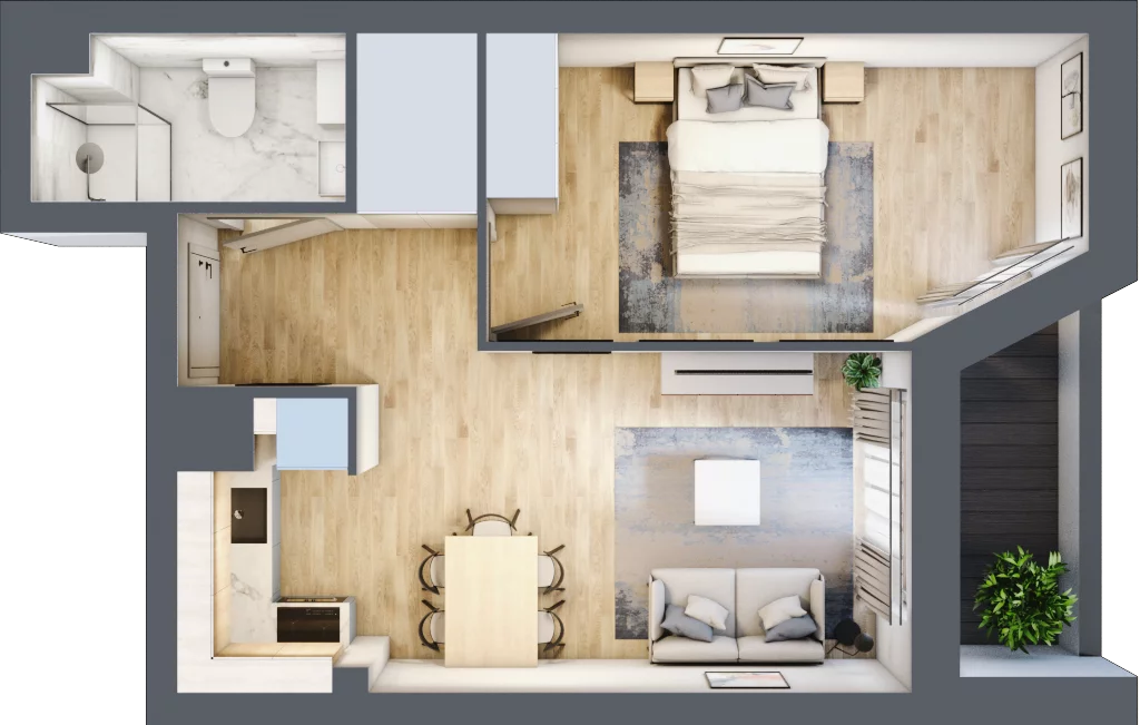 2 pokoje, mieszkanie 38,92 m², piętro 1, oferta nr V/110, Miasteczko Nova Sfera 5, Warszawa, Białołęka, Żerań, ul. Marywilska 5