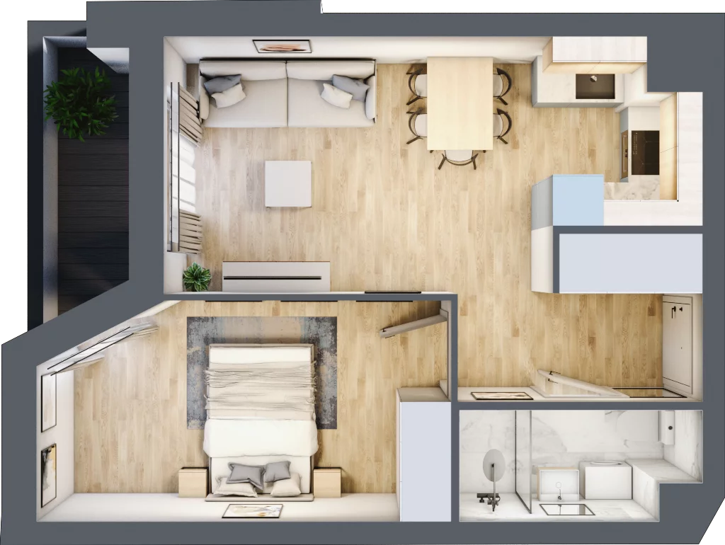 2 pokoje, mieszkanie 38,98 m², piętro 4, oferta nr V/61, Miasteczko Nova Sfera 5, Warszawa, Białołęka, Żerań, ul. Marywilska 5
