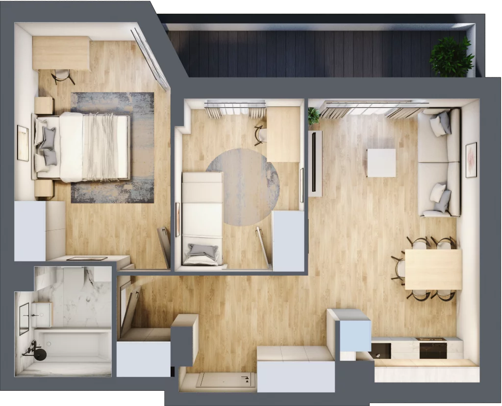 3 pokoje, mieszkanie 53,01 m², parter, oferta nr V/4, Miasteczko Nova Sfera 5, Warszawa, Białołęka, Żerań, ul. Marywilska 5