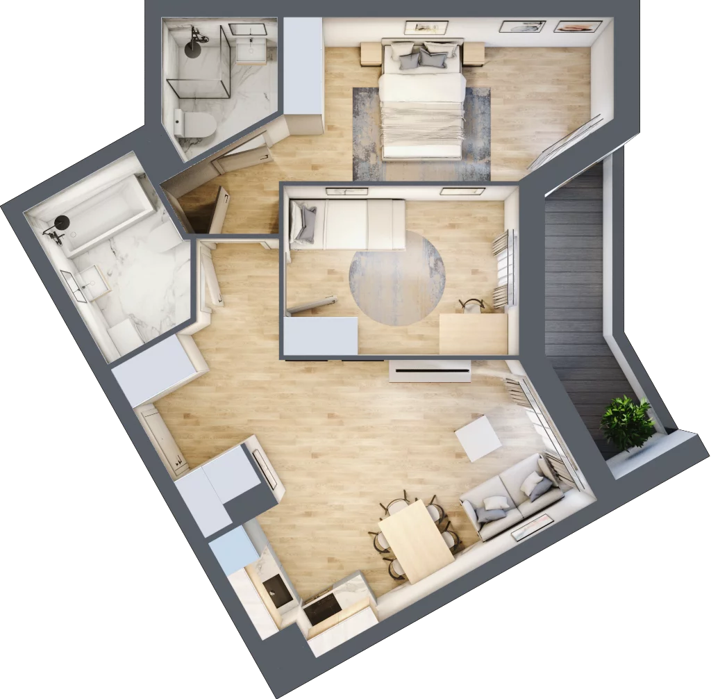3 pokoje, mieszkanie 61,12 m², parter, oferta nr V/3, Miasteczko Nova Sfera 5, Warszawa, Białołęka, Żerań, ul. Marywilska 5