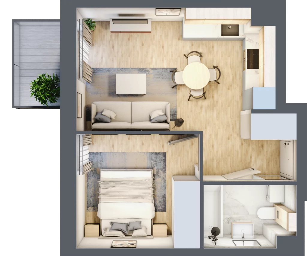 2 pokoje, mieszkanie 35,15 m², piętro 1, oferta nr D-4, Piastova Osada, Warszawa, Ursus, Gołąbki, ul. Henryka II Pobożnego