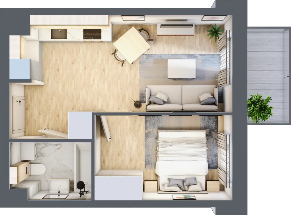 2 pokoje, mieszkanie 34,20 m², piętro 1, oferta nr E-85, Piastova Osada, Warszawa, Ursus, Gołąbki, ul. Henryka II Pobożnego