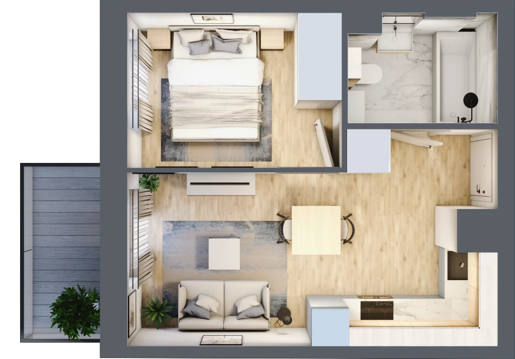 2 pokoje, mieszkanie 30,33 m², piętro 1, oferta nr E-92, Piastova Osada, Warszawa, Ursus, Gołąbki, ul. Henryka II Pobożnego