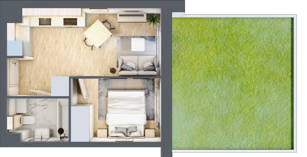 2 pokoje, mieszkanie 30,44 m², parter, oferta nr E-76, Piastova Osada, Warszawa, Ursus, Gołąbki, ul. Henryka II Pobożnego