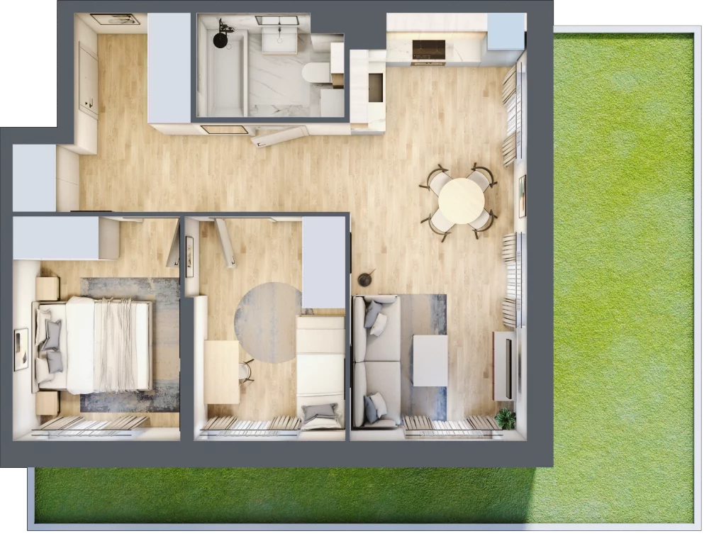 3 pokoje, mieszkanie 54,10 m², parter, oferta nr E-25, Piastova Osada, Warszawa, Ursus, Gołąbki, ul. Henryka II Pobożnego