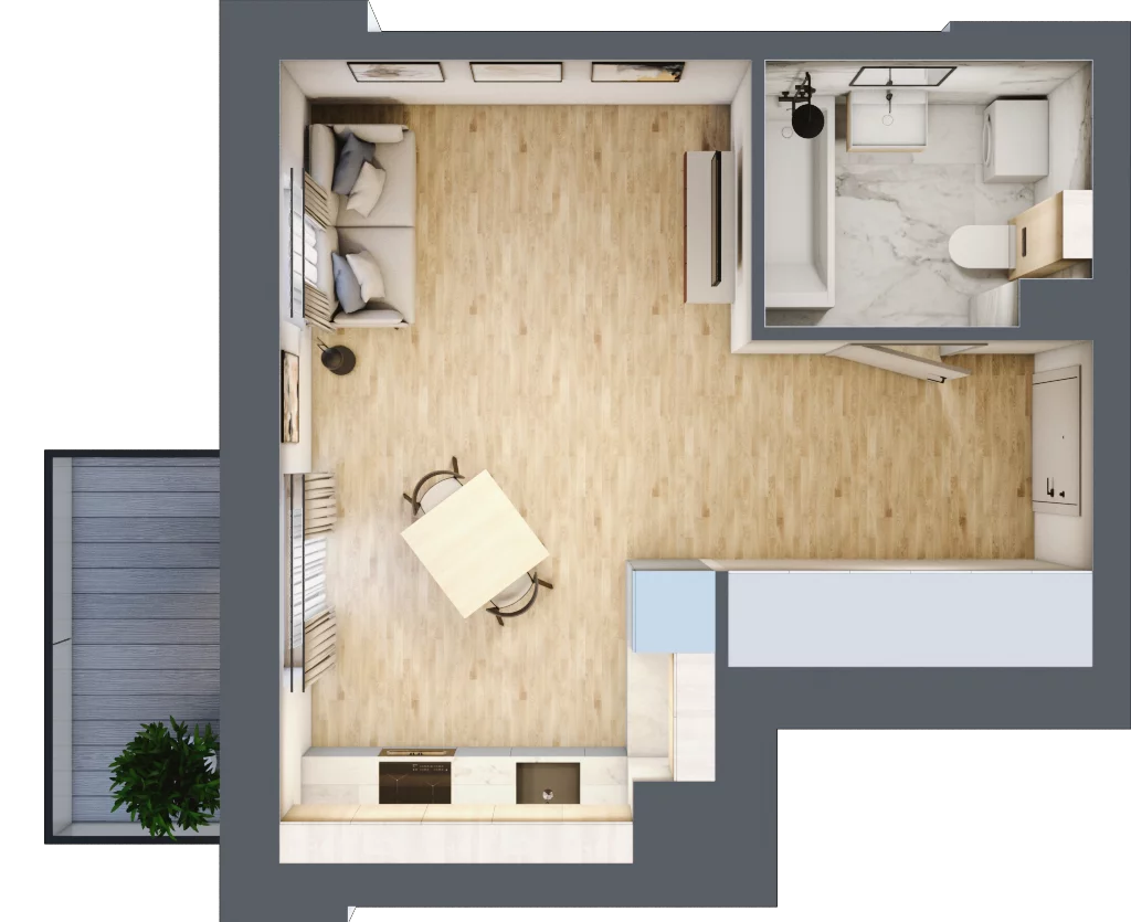 1 pokój, mieszkanie 29,85 m², piętro 1, oferta nr E-82, Piastova Osada, Warszawa, Ursus, Gołąbki, ul. Henryka II Pobożnego