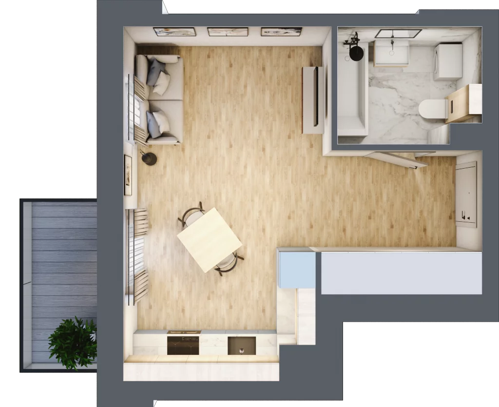 1 pokój, mieszkanie 29,85 m², piętro 3, oferta nr E-106, Piastova Osada, Warszawa, Ursus, Gołąbki, ul. Henryka II Pobożnego