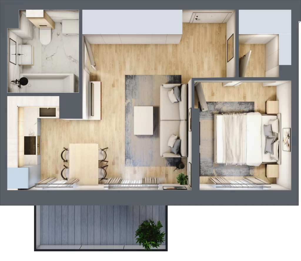2 pokoje, mieszkanie 39,85 m², piętro 1, oferta nr E-38, Piastova Osada, Warszawa, Ursus, Gołąbki, ul. Henryka II Pobożnego