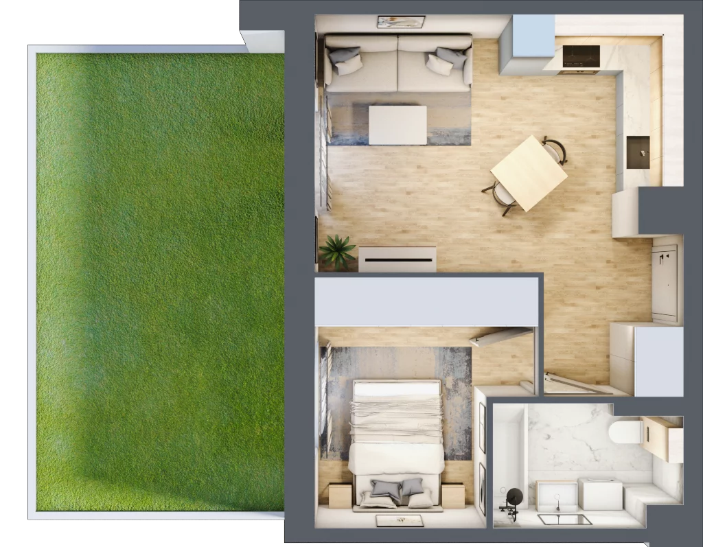 2 pokoje, mieszkanie 37,41 m², parter, oferta nr E-33, Piastova Osada, Warszawa, Ursus, Gołąbki, ul. Henryka II Pobożnego