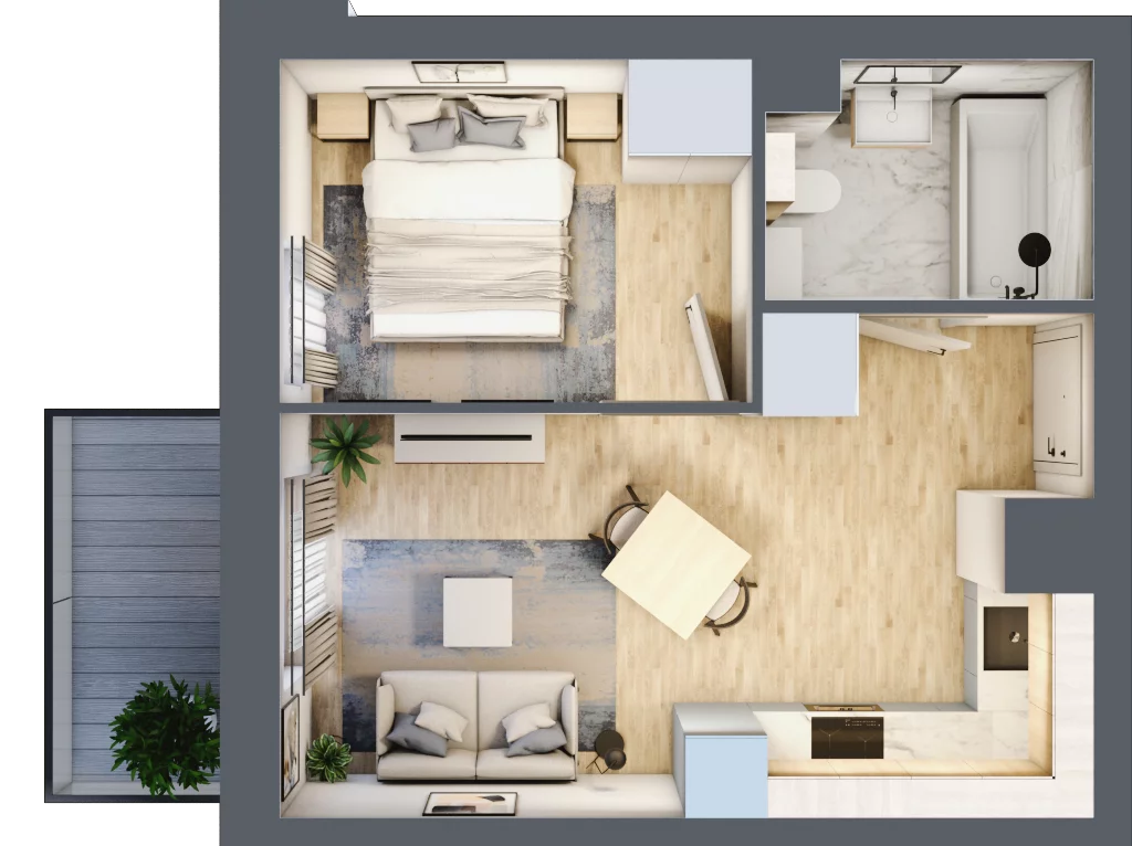 2 pokoje, mieszkanie 31,48 m², piętro 2, oferta nr E-105, Piastova Osada, Warszawa, Ursus, Gołąbki, ul. Henryka II Pobożnego