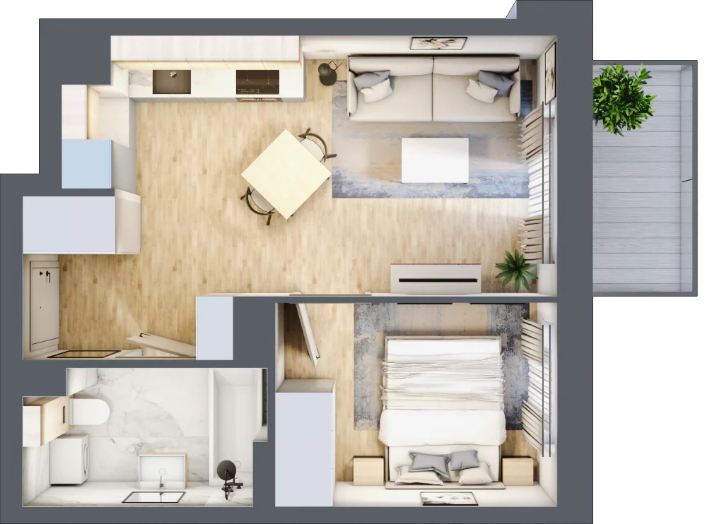 2 pokoje, mieszkanie 34,93 m², piętro 1, oferta nr E-87, Piastova Osada, Warszawa, Ursus, Gołąbki, ul. Henryka II Pobożnego