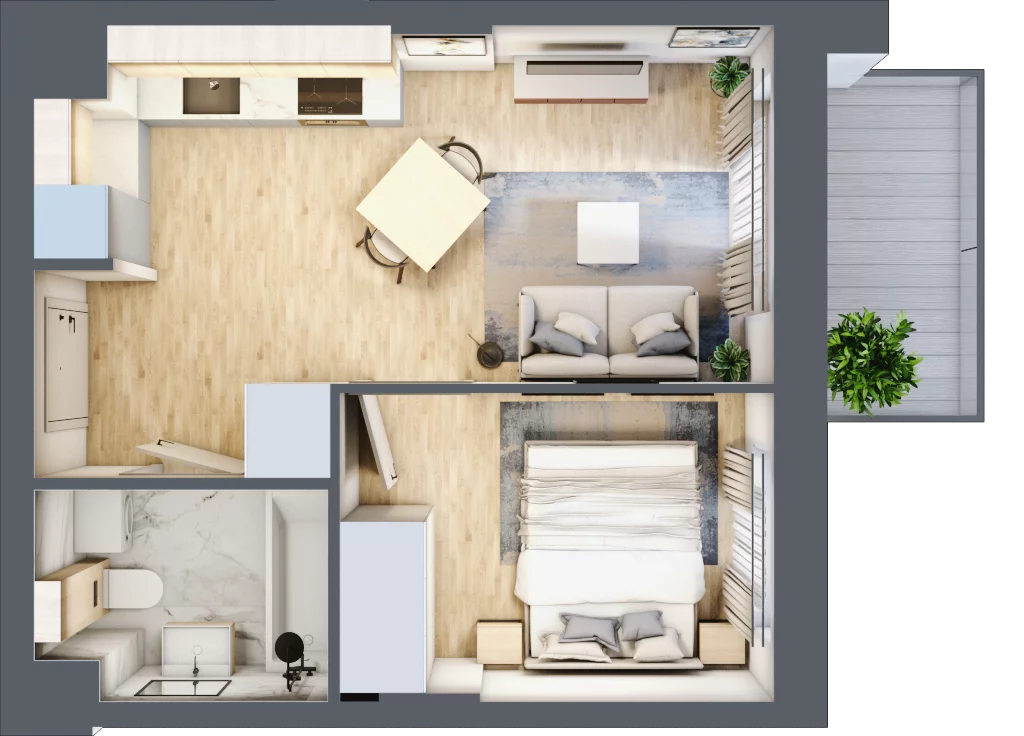 2 pokoje, mieszkanie 31,91 m², piętro 2, oferta nr E-98, Piastova Osada, Warszawa, Ursus, Gołąbki, ul. Henryka II Pobożnego