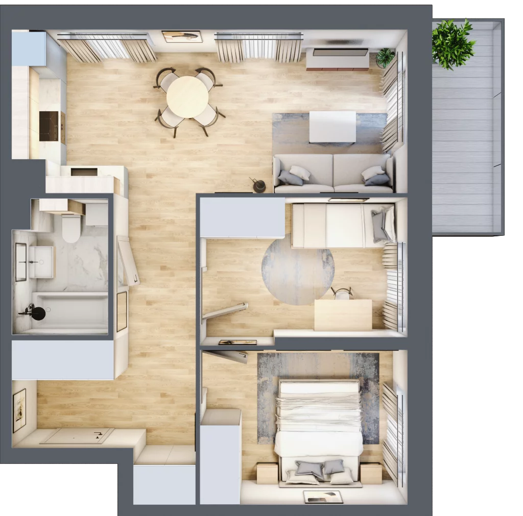 3 pokoje, mieszkanie 54,10 m², piętro 2, oferta nr E-49, Piastova Osada, Warszawa, Ursus, Gołąbki, ul. Henryka II Pobożnego