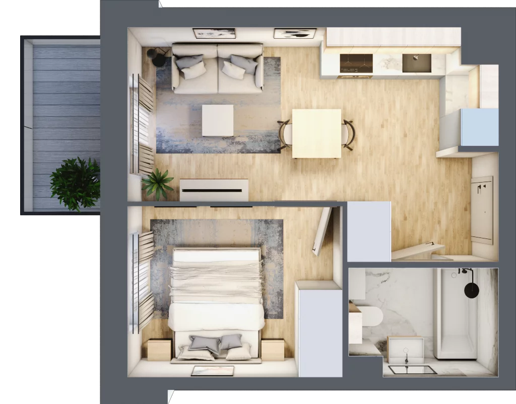 2 pokoje, mieszkanie 31,94 m², piętro 1, oferta nr E-46, Piastova Osada, Warszawa, Ursus, Gołąbki, ul. Henryka II Pobożnego