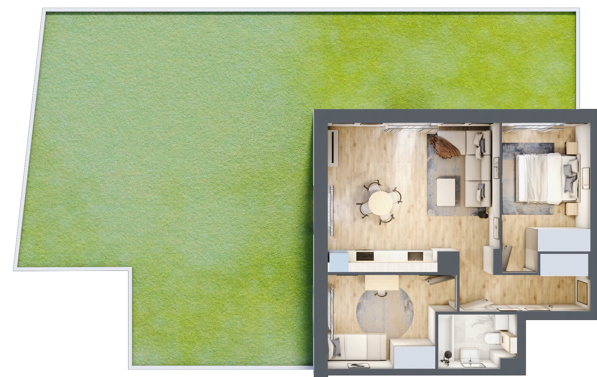 3 pokoje, mieszkanie 57,73 m², parter, oferta nr E-79, Piastova Osada, Warszawa, Ursus, Gołąbki, ul. Henryka II Pobożnego