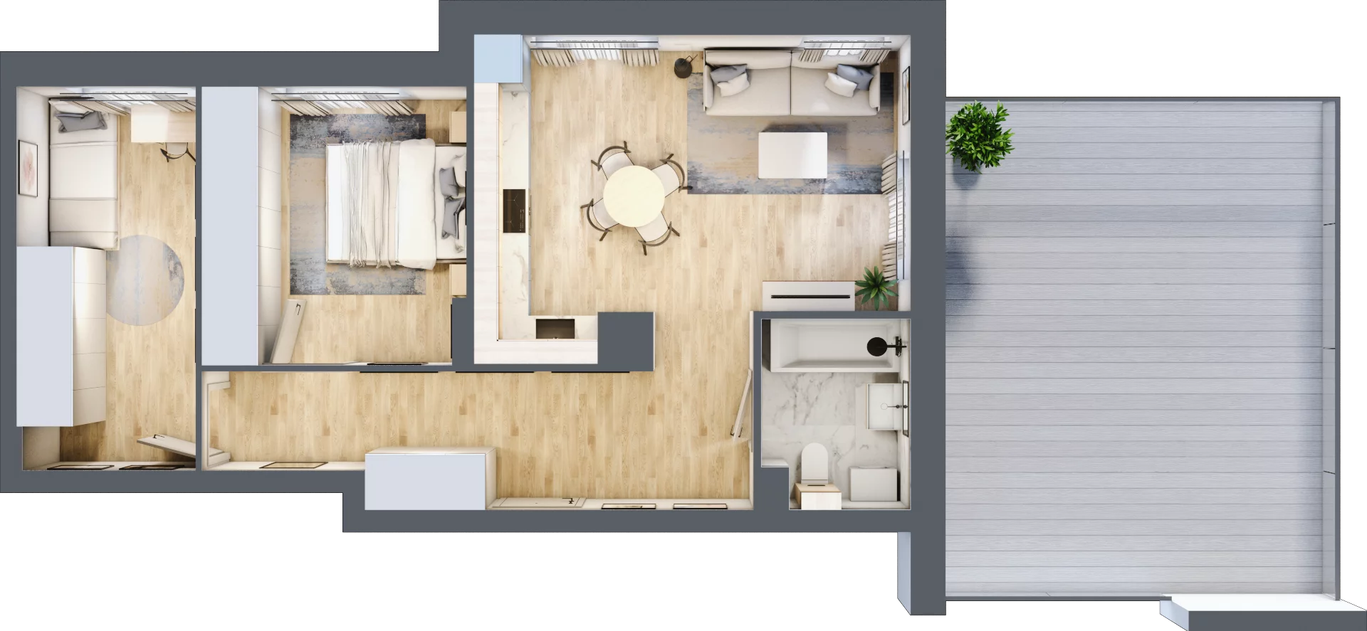 3 pokoje, mieszkanie 58,04 m², piętro 3, oferta nr E-107, Piastova Osada, Warszawa, Ursus, Gołąbki, ul. Henryka II Pobożnego