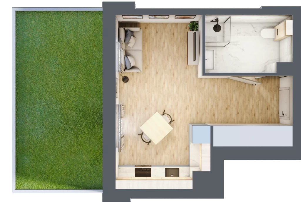1 pokój, mieszkanie 29,79 m², parter, oferta nr E-70, Piastova Osada, Warszawa, Ursus, Gołąbki, ul. Henryka II Pobożnego