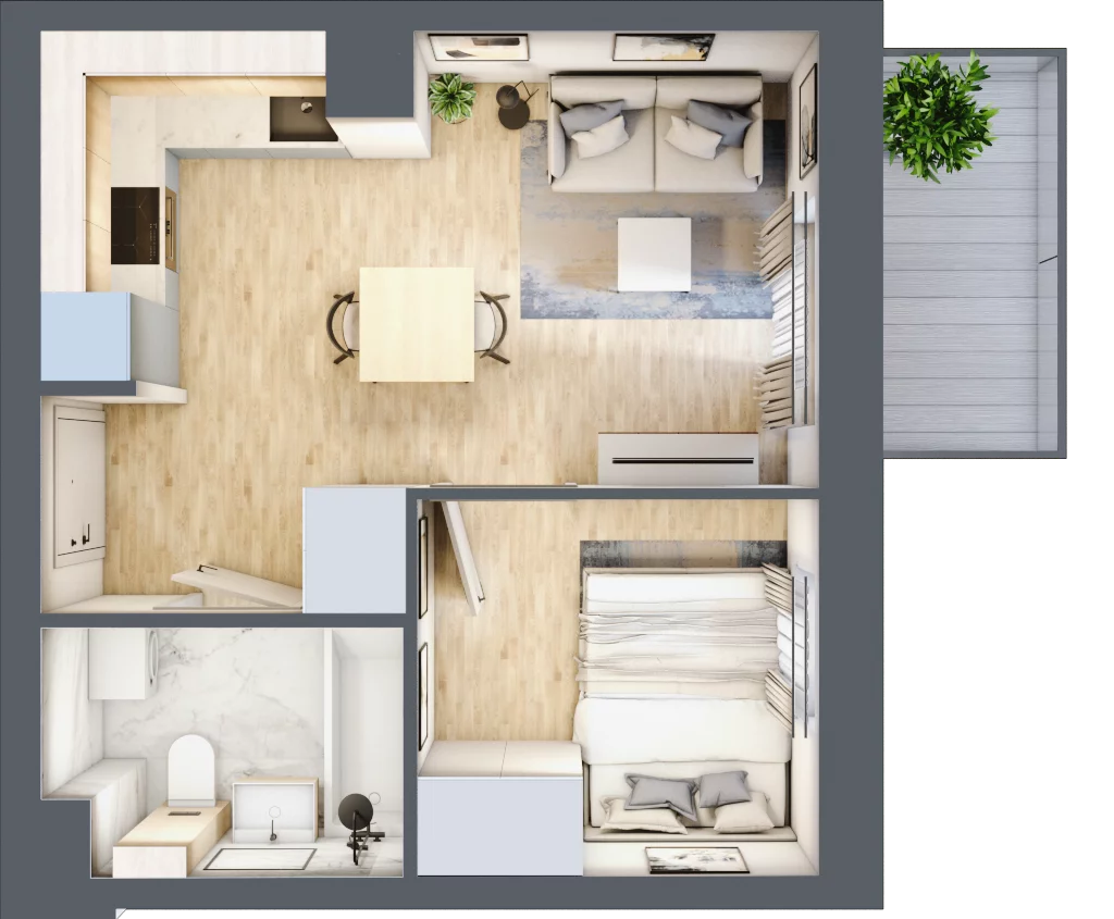 2 pokoje, mieszkanie 28,98 m², piętro 2, oferta nr F-134, Piastova Osada, Warszawa, Ursus, Gołąbki, ul. Henryka II Pobożnego