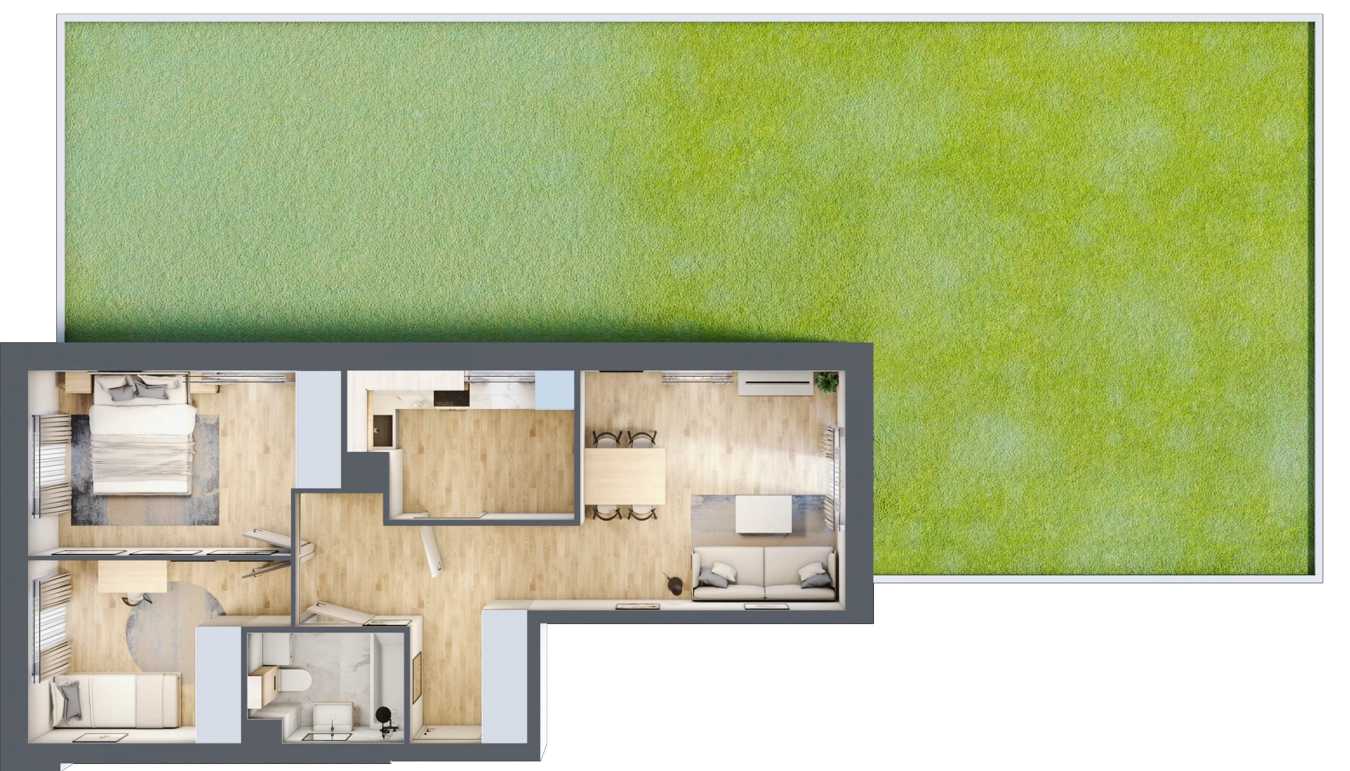 3 pokoje, mieszkanie 60,00 m², parter, oferta nr F-117, Piastova Osada, Warszawa, Ursus, Gołąbki, ul. Henryka II Pobożnego