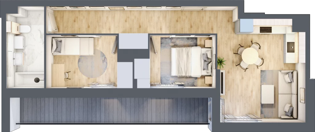3 pokoje, mieszkanie 52,04 m², piętro 3, oferta nr F-141, Piastova Osada, Warszawa, Ursus, Gołąbki, ul. Henryka II Pobożnego