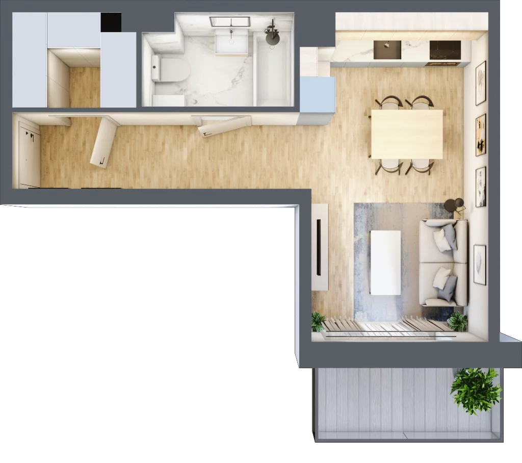 1 pokój, mieszkanie 30,12 m², piętro 1, oferta nr A/100, Olchowy Park 3, Warszawa, Białołęka, Kobiałka, ul. Marii Callas 20, 20A