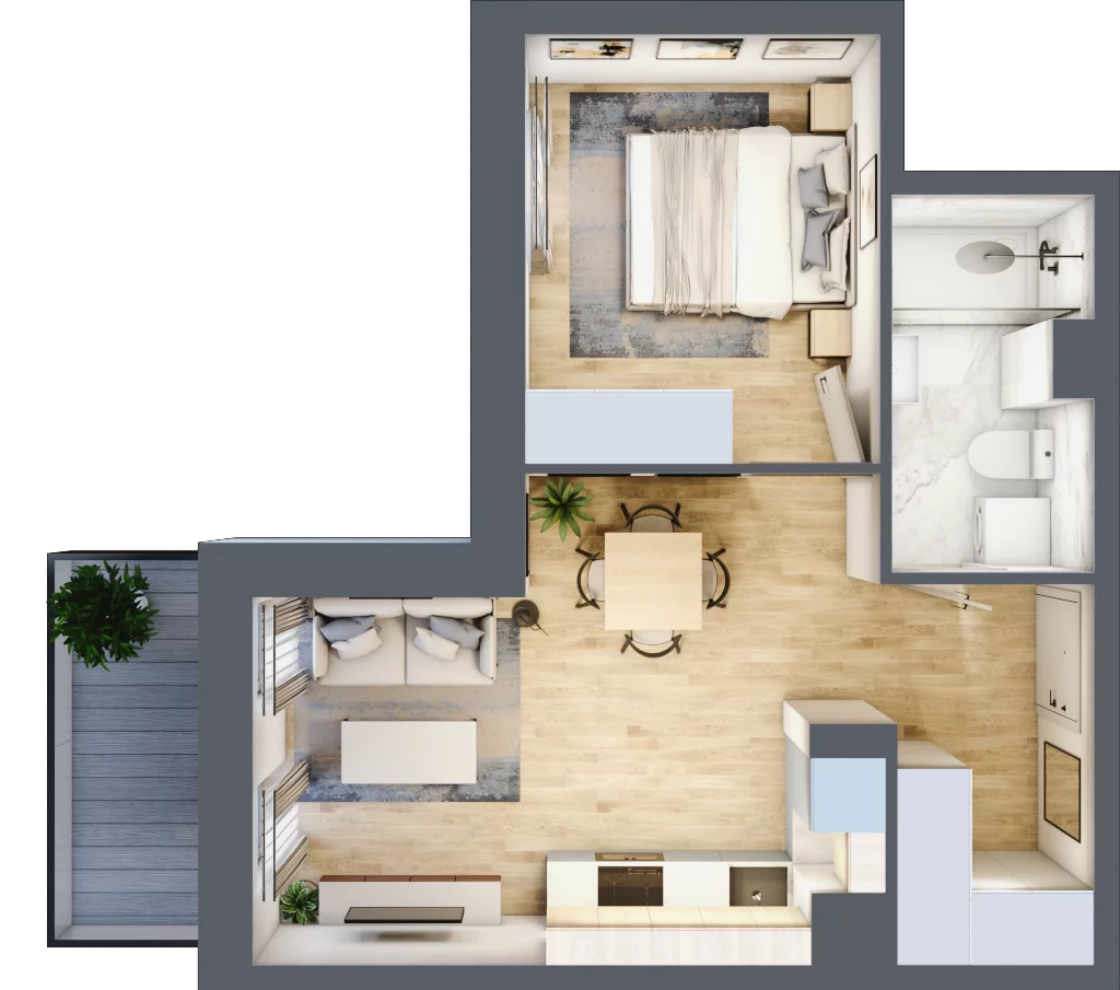 2 pokoje, mieszkanie 37,23 m², piętro 2, oferta nr A/149, Olchowy Park 3, Warszawa, Białołęka, Kobiałka, ul. Marii Callas 20, 20A