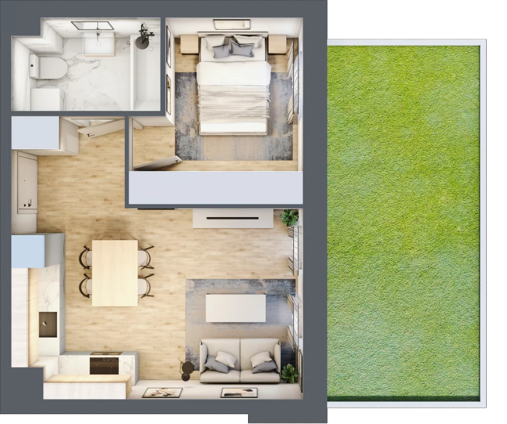 2 pokoje, mieszkanie 35,74 m², parter, oferta nr A/108, Olchowy Park 3, Warszawa, Białołęka, Kobiałka, ul. Marii Callas 20, 20A